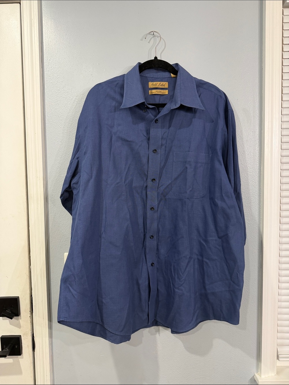Field & Stream Men's Blue Long-Sleeve Dress Shirt